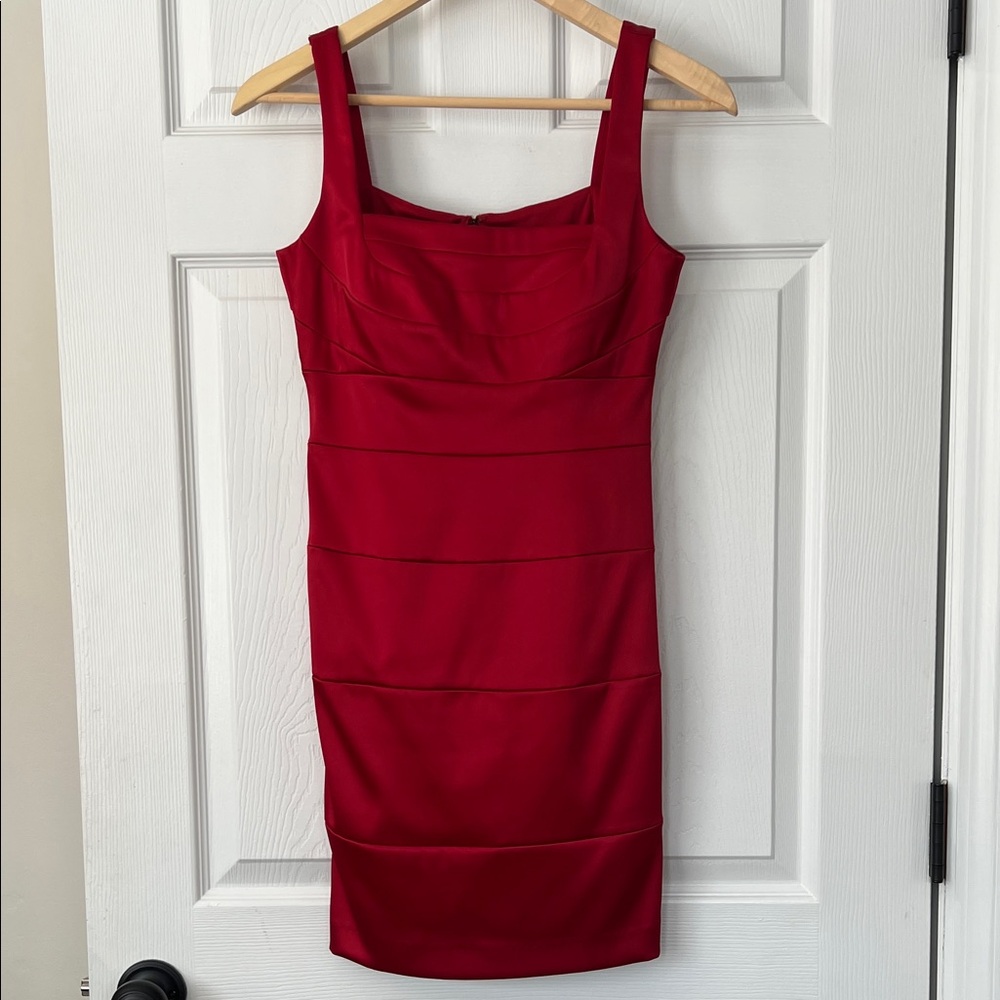 Signature by Sangria Bold Cherry Red Mini Dress